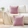 imageMONDAY MOOSE Decorative Throw Pillow Covers Cushion Cases Set of 2 Soft Velvet Modern Fringe Tassel Designs Mix and Match for Home Decor Pillow Inserts Not Included Powder Blue 18x18 inchDusty Pink