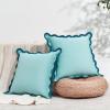 imageMONDAY MOOSE Decorative Throw Pillow Covers Cushion Cases Set of 2 Soft Velvet Scalloped Wavy Edge Designs Mix and Match for Home Decor Pillow Inserts Not Included HoneyPink 18x18 inchBlueLight Blue