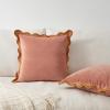 imageMONDAY MOOSE Decorative Throw Pillow Covers Cushion Cases Set of 2 Soft Velvet Scalloped Wavy Edge Designs Mix and Match for Home Decor Pillow Inserts Not Included HoneyPink 18x18 inchHoneyPink