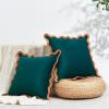 imageMONDAY MOOSE Decorative Throw Pillow Covers Cushion Cases Set of 2 Soft Velvet Scalloped Wavy Edge Designs Mix and Match for Home Decor Pillow Inserts Not Included HoneyPink 18x18 inchCoralDark Teal