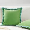 imageMONDAY MOOSE Decorative Throw Pillow Covers Cushion Cases Set of 2 Soft Velvet Scalloped Wavy Edge Designs Mix and Match for Home Decor Pillow Inserts Not Included HoneyPink 18x18 inchLight BlueLight Green