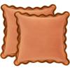 imageMONDAY MOOSE Decorative Throw Pillow Covers Cushion Cases Set of 2 Soft Velvet Scalloped Wavy Edge Designs Mix and Match for Home Decor Pillow Inserts Not Included HoneyPink 18x18 inchRustCoral