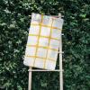 image:imageMONDAY MOOSE Bath Mat with Modern Grid Design Microfiber Absorbent Non Slip Tufted Rug for Floor Shower or Kitchen 20x32 inch Yellow