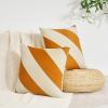 image:imageMONDAY MOOSE Decorative Throw Pillow Covers Cushion Cases Set of 2 Soft Velvet Diagonal Striped Designs Pillow Inserts Not Included 18x18 inch RustCoralHoneyCream