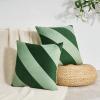image:imageMONDAY MOOSE Decorative Throw Pillow Covers Cushion Cases Set of 2 Soft Velvet Diagonal Striped Designs Pillow Inserts Not Included 18x18 inch RustCoralGreenLight Green