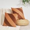image:imageMONDAY MOOSE Decorative Throw Pillow Covers Cushion Cases Set of 2 Soft Velvet Diagonal Striped Designs Pillow Inserts Not Included 18x18 inch RustCoralRustCoral