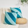 image:imageMONDAY MOOSE Decorative Throw Pillow Covers Cushion Cases Set of 2 Soft Velvet Diagonal Striped Designs Pillow Inserts Not Included 18x18 inch RustCoralBlueLight Blue
