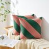 image:imageMONDAY MOOSE Decorative Throw Pillow Covers Cushion Cases Set of 2 Soft Velvet Diagonal Striped Designs Pillow Inserts Not Included 18x18 inch RustCoralPinkGreen