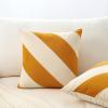 image:imageMONDAY MOOSE Decorative Throw Pillow Covers Cushion Cases Set of 2 Soft Velvet Diagonal Striped Designs Pillow Inserts Not Included 18x18 inch RustCoralHoneyCream