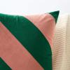 image:imageMONDAY MOOSE Decorative Throw Pillow Covers Cushion Cases Set of 2 Soft Velvet Diagonal Striped Designs Pillow Inserts Not Included 18x18 inch RustCoralPinkGreen