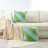 image:imageMONDAY MOOSE Decorative Throw Pillow Covers Cushion Cases Set of 2 Soft Velvet Diagonal Striped Designs Pillow Inserts Not Included 18x18 inch RustCoralLight GreenLight Blue
