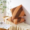 image:imageMONDAY MOOSE Decorative Throw Pillow Covers Cushion Cases Set of 2 Soft Velvet Diagonal Striped Designs Pillow Inserts Not Included 18x18 inch RustCoralRustCoral