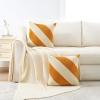 image:imageMONDAY MOOSE Decorative Throw Pillow Covers Cushion Cases Set of 2 Soft Velvet Diagonal Striped Designs Pillow Inserts Not Included 18x18 inch RustCoralHoneyCream