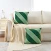 image:imageMONDAY MOOSE Decorative Throw Pillow Covers Cushion Cases Set of 2 Soft Velvet Diagonal Striped Designs Pillow Inserts Not Included 18x18 inch RustCoralGreenLight Green