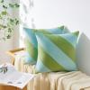 image:imageMONDAY MOOSE Decorative Throw Pillow Covers Cushion Cases Set of 2 Soft Velvet Diagonal Striped Designs Pillow Inserts Not Included 18x18 inch RustCoralLight GreenLight Blue