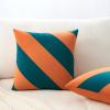 image:imageMONDAY MOOSE Decorative Throw Pillow Covers Cushion Cases Set of 2 Soft Velvet Diagonal Striped Designs Pillow Inserts Not Included 18x18 inch RustCoralCoralDark Teal