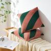 image:imageMONDAY MOOSE Decorative Throw Pillow Covers Cushion Cases Set of 2 Soft Velvet Diagonal Striped Designs Pillow Inserts Not Included 18x18 inch RustCoralPinkGreen