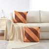 image:imageMONDAY MOOSE Decorative Throw Pillow Covers Cushion Cases Set of 2 Soft Velvet Diagonal Striped Designs Pillow Inserts Not Included 18x18 inch RustCoralRustCoral