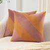 image:imageMONDAY MOOSE Decorative Throw Pillow Covers Cushion Cases Set of 2 Soft Velvet Diagonal Striped Designs Pillow Inserts Not Included 18x18 inch RustCoralPinkHoney
