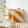 image:imageMONDAY MOOSE Decorative Throw Pillow Covers Cushion Cases Set of 2 Soft Velvet Diagonal Striped Designs Pillow Inserts Not Included 18x18 inch RustCoralHoneyCream