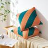image:imageMONDAY MOOSE Decorative Throw Pillow Covers Cushion Cases Set of 2 Soft Velvet Diagonal Striped Designs Pillow Inserts Not Included 18x18 inch RustCoralCoralDark Teal