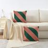 image:imageMONDAY MOOSE Decorative Throw Pillow Covers Cushion Cases Set of 2 Soft Velvet Diagonal Striped Designs Pillow Inserts Not Included 18x18 inch RustCoralPinkGreen
