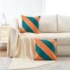 image:imageMONDAY MOOSE Decorative Throw Pillow Covers Cushion Cases Set of 2 Soft Velvet Diagonal Striped Designs Pillow Inserts Not Included 18x18 inch RustCoralCoralDark Teal