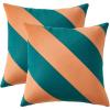image:imageMONDAY MOOSE Decorative Throw Pillow Covers Cushion Cases Set of 2 Soft Velvet Diagonal Striped Designs Pillow Inserts Not Included 18x18 inch RustCoralCoralDark Teal