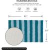image:imageMONDAY MOOSE Bath Mat with Striped Design Microfiber Absorbent Non Slip Tufted Rug for Floor Shower or Kitchen 20x32 inch YellowBlue