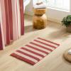 image:imageMONDAY MOOSE Bath Mat with Striped Design Microfiber Absorbent Non Slip Tufted Rug for Floor Shower or Kitchen 20x32 inch YellowBlush