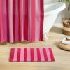 image:imageMONDAY MOOSE Bath Mat with Striped Design Microfiber Absorbent Non Slip Tufted Rug for Floor Shower or Kitchen 20x32 inch YellowHot Pink