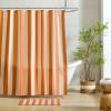 image:imageMONDAY MOOSE Bath Mat with Striped Design Microfiber Absorbent Non Slip Tufted Rug for Floor Shower or Kitchen 20x32 inch YellowOrange