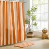 image:imageMONDAY MOOSE Bath Mat with Striped Design Microfiber Absorbent Non Slip Tufted Rug for Floor Shower or Kitchen 20x32 inch YellowOrange