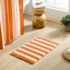 image:imageMONDAY MOOSE Bath Mat with Striped Design Microfiber Absorbent Non Slip Tufted Rug for Floor Shower or Kitchen 20x32 inch YellowOrange