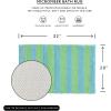 image:imageMONDAY MOOSE Bath Mat with Striped Design Microfiber Absorbent Non Slip Tufted Rug for Floor Shower or Kitchen 20x32 inch YellowSeafoam