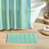 image:imageMONDAY MOOSE Bath Mat with Striped Design Microfiber Absorbent Non Slip Tufted Rug for Floor Shower or Kitchen 20x32 inch YellowSeafoam