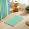 image:imageMONDAY MOOSE Bath Mat with Striped Design Microfiber Absorbent Non Slip Tufted Rug for Floor Shower or Kitchen 20x32 inch YellowSeafoam