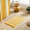 image:imageMONDAY MOOSE Bath Mat with Striped Design Microfiber Absorbent Non Slip Tufted Rug for Floor Shower or Kitchen 20x32 inch YellowYellow