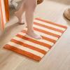 image:imageMONDAY MOOSE Bath Mat with Striped Design Microfiber Absorbent Non Slip Tufted Rug for Floor Shower or Kitchen 20x32 inch YellowOrange