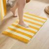 image:imageMONDAY MOOSE Bath Mat with Striped Design Microfiber Absorbent Non Slip Tufted Rug for Floor Shower or Kitchen 20x32 inch YellowYellow