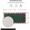 image:imageMONDAY MOOSE Bath Mat with Scalloped Wavy Ripple Design Microfiber Absorbent Non Slip Tufted Rug for Floor Shower or Kitchen 20x32 inch SunroseForest Pink