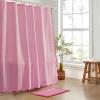 image:imageMONDAY MOOSE Bath Mat with Scalloped Wavy Ripple Design Microfiber Absorbent Non Slip Tufted Rug for Floor Shower or Kitchen 20x32 inch SunroseHot Pink