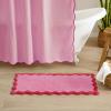 image:imageMONDAY MOOSE Bath Mat with Scalloped Wavy Ripple Design Microfiber Absorbent Non Slip Tufted Rug for Floor Shower or Kitchen 20x32 inch SunroseHot Pink