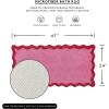image:imageMONDAY MOOSE Bath Mat with Scalloped Wavy Ripple Design Microfiber Absorbent Non Slip Tufted Rug for Floor Shower or Kitchen 20x32 inch SunroseHot Pink