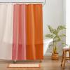 image:imageMONDAY MOOSE Bath Mat with Scalloped Wavy Ripple Design Microfiber Absorbent Non Slip Tufted Rug for Floor Shower or Kitchen 20x32 inch SunroseOrange