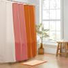 image:imageMONDAY MOOSE Bath Mat with Scalloped Wavy Ripple Design Microfiber Absorbent Non Slip Tufted Rug for Floor Shower or Kitchen 20x32 inch SunroseOrange
