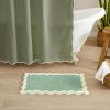 image:imageMONDAY MOOSE Bath Mat with Scalloped Wavy Ripple Design Microfiber Absorbent Non Slip Tufted Rug for Floor Shower or Kitchen 20x32 inch SunroseSage