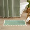 image:imageMONDAY MOOSE Bath Mat with Scalloped Wavy Ripple Design Microfiber Absorbent Non Slip Tufted Rug for Floor Shower or Kitchen 20x32 inch SunroseSage