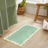 image:imageMONDAY MOOSE Bath Mat with Scalloped Wavy Ripple Design Microfiber Absorbent Non Slip Tufted Rug for Floor Shower or Kitchen 20x32 inch SunroseSage