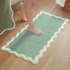 image:imageMONDAY MOOSE Bath Mat with Scalloped Wavy Ripple Design Microfiber Absorbent Non Slip Tufted Rug for Floor Shower or Kitchen 20x32 inch SunroseSage
